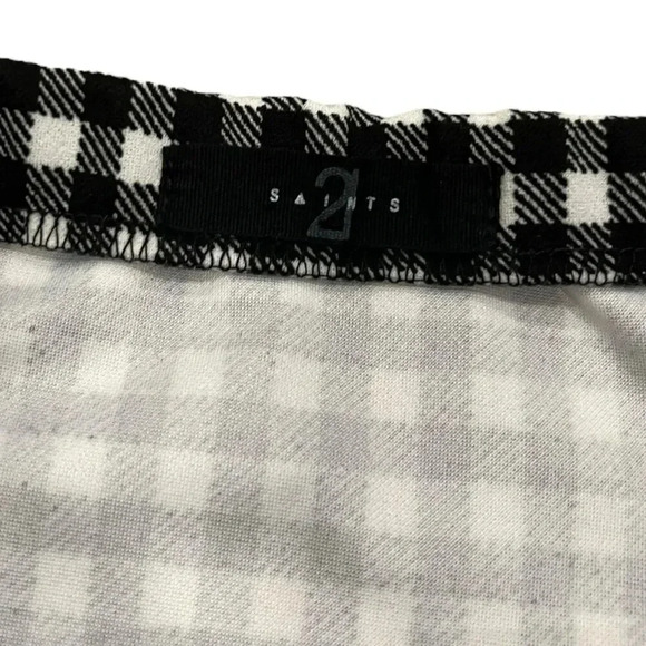 Saints 21 Black Houndstooth Front Slit Bandage Mini Skirt M - Picture 3 of 4
